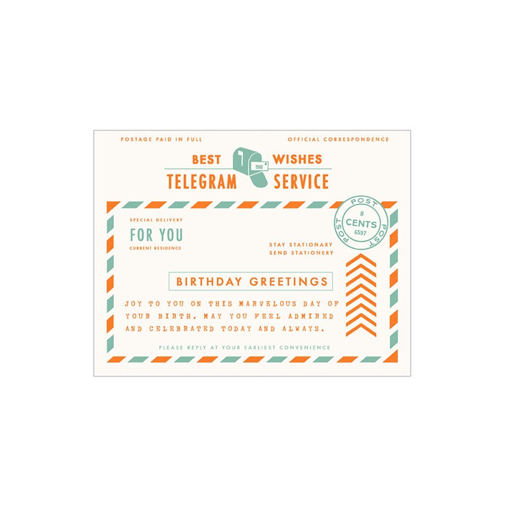 Birthday Telegram Card Boston General Store