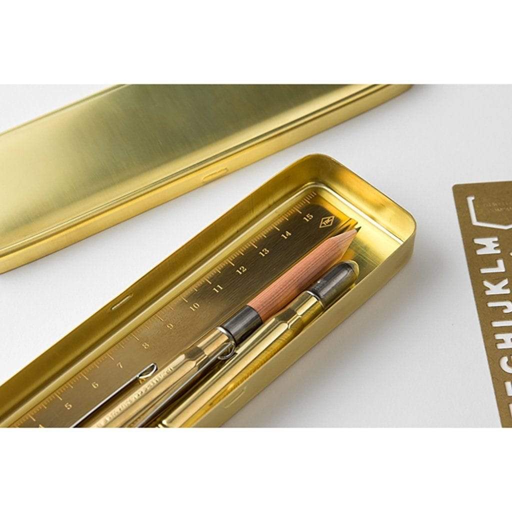  GOLD PEN 螺鈿　本革ケース付き Traveler's Company Brass Pen Case | Boston General Store