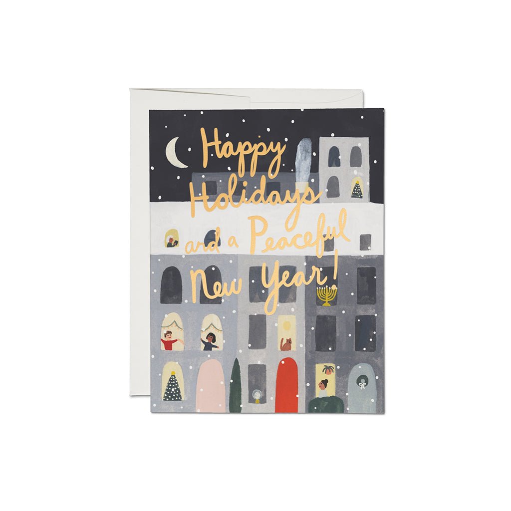 City Snow Holiday Card by Red Cap Greetings Boston General Store