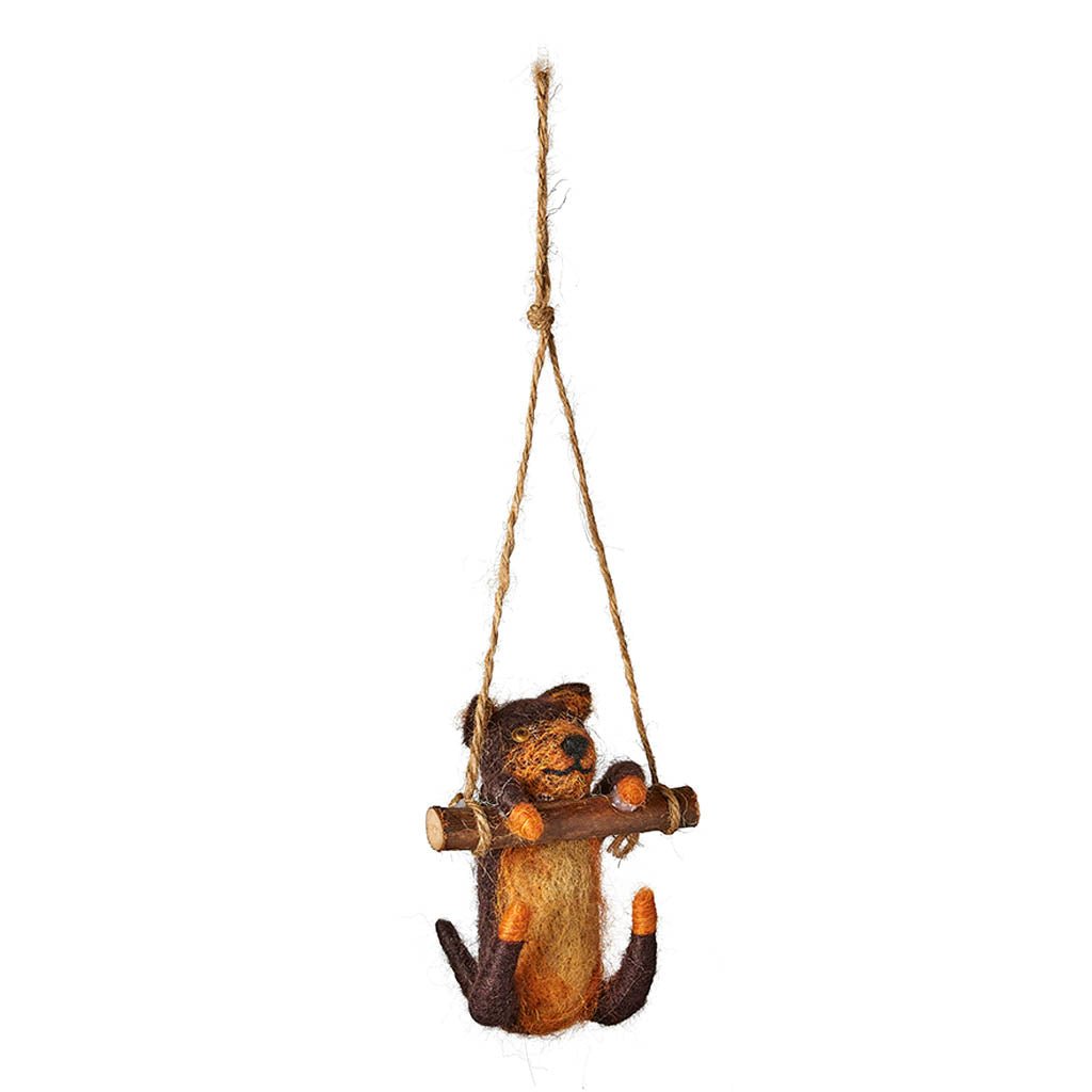 Dangling Dog Holiday Ornament Brown Dog   at Boston General Store
