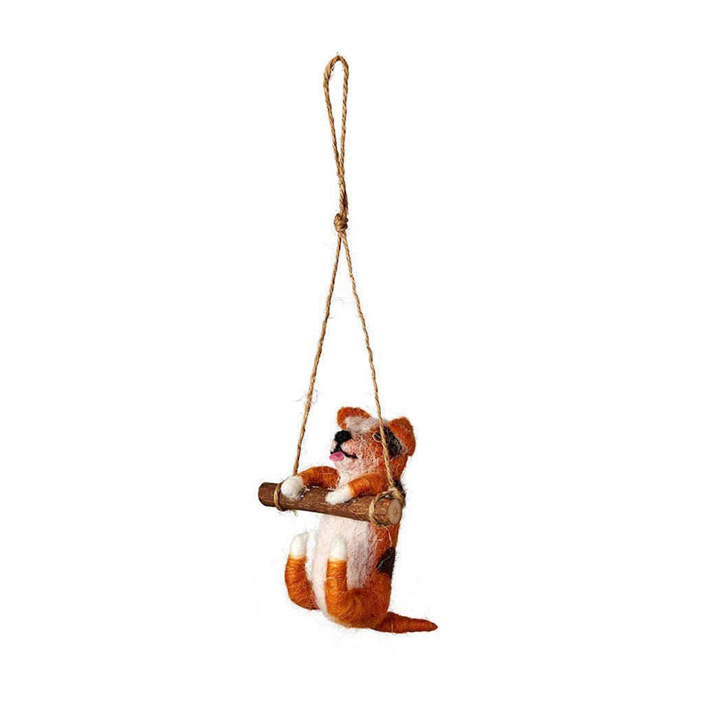 Dangling Dog Holiday Ornament Orange Dog   at Boston General Store