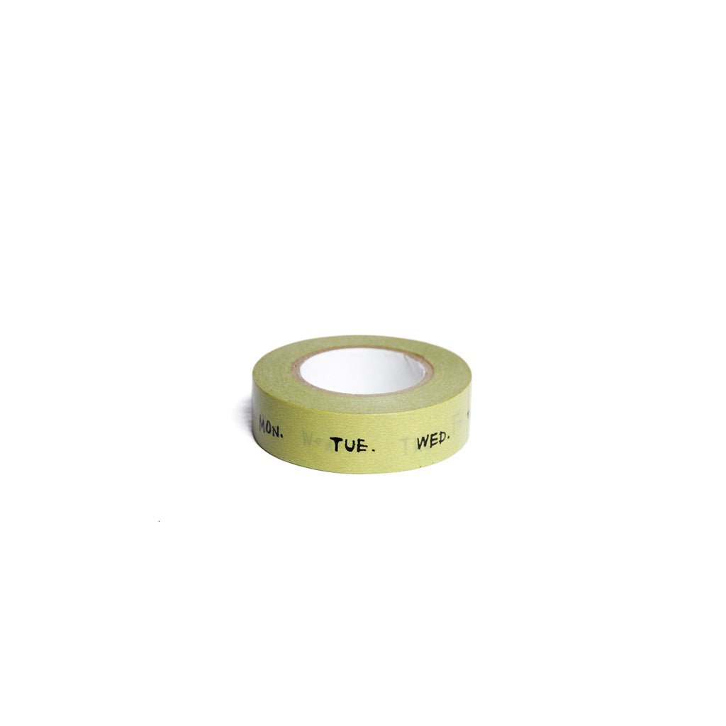 Days of the Week Washi Tape Green   at Boston General Store