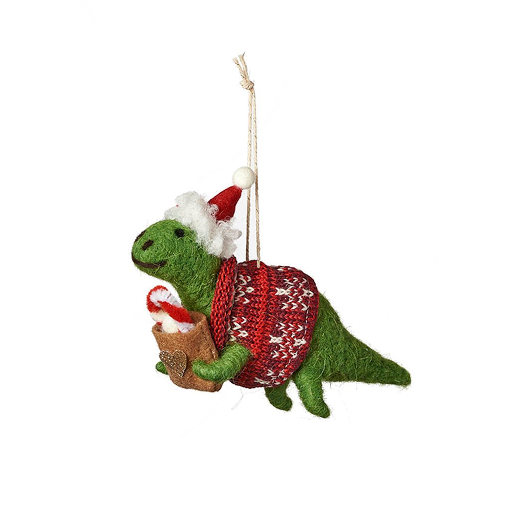 Dinosaur Holiday Ornament Dino with Bag   at Boston General Store