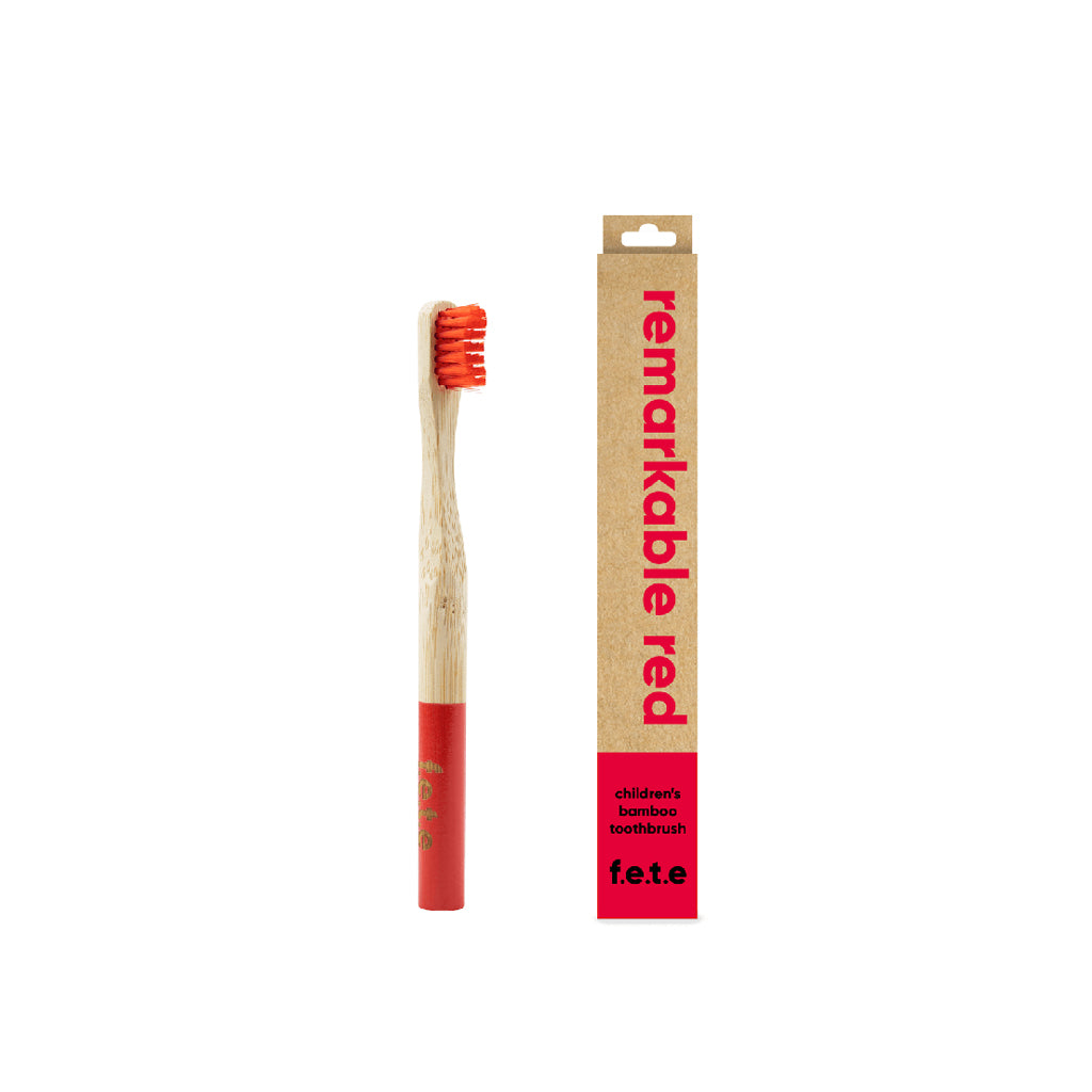Kid&#39;s Bamboo Toothbrush Remarkable Red   at Boston General Store