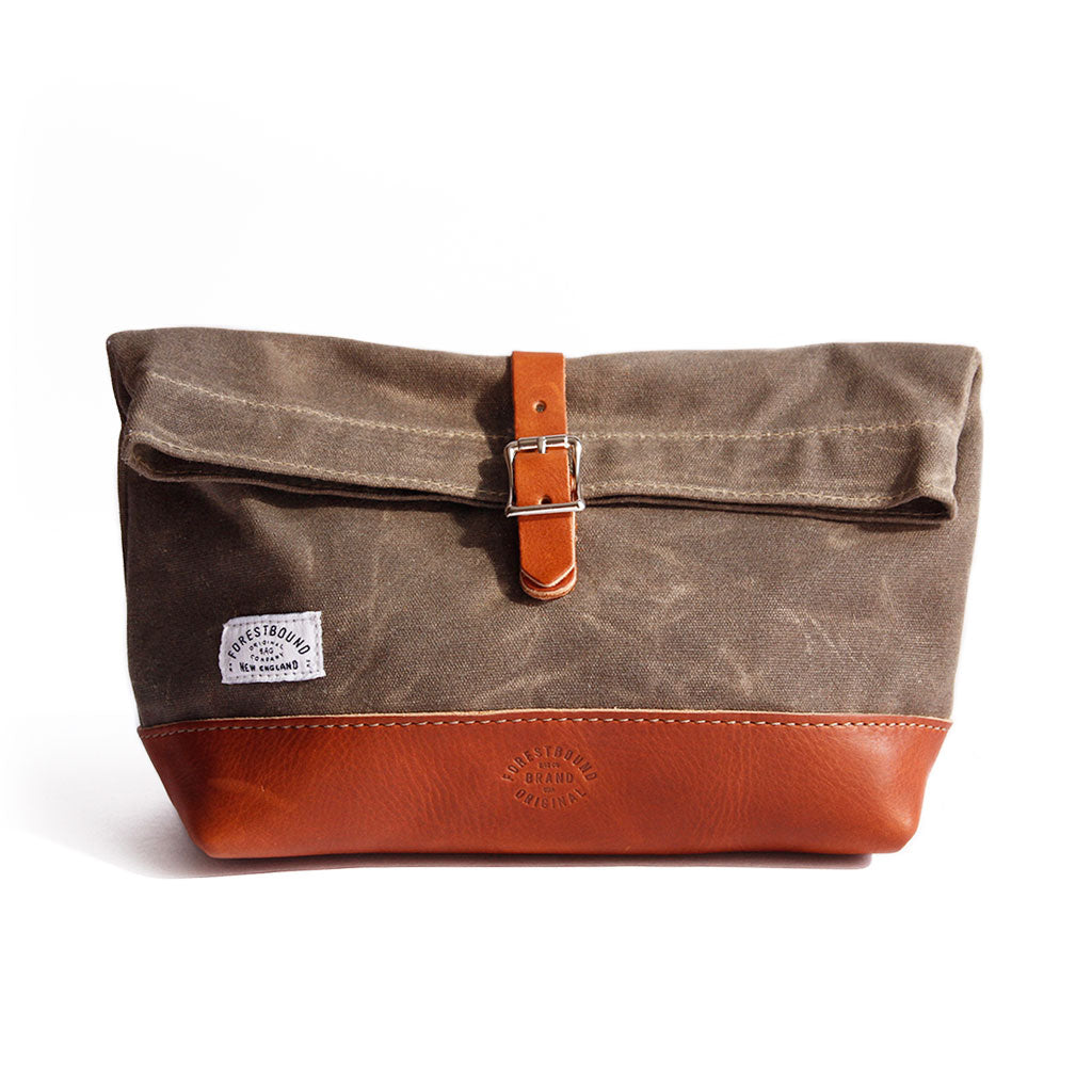 Waxed Canvas Dopp Kit Forest   at Boston General Store