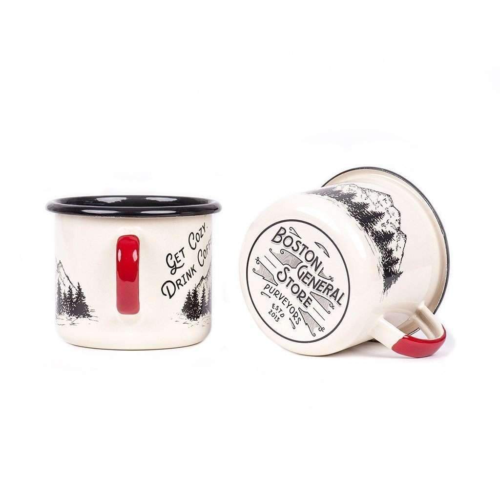 Get Cozy Enamel Mug Boston General Store