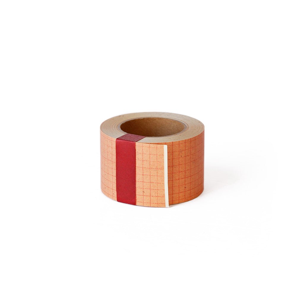 Grid Pattern Kraft Paper Tape 45mm, Red   at Boston General Store