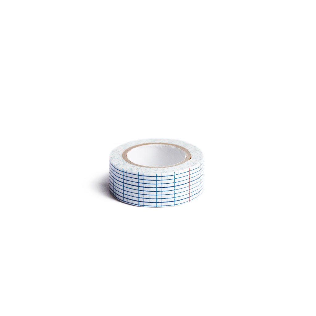 Grid Pattern Washi Tape 18mm, Indigo   at Boston General Store