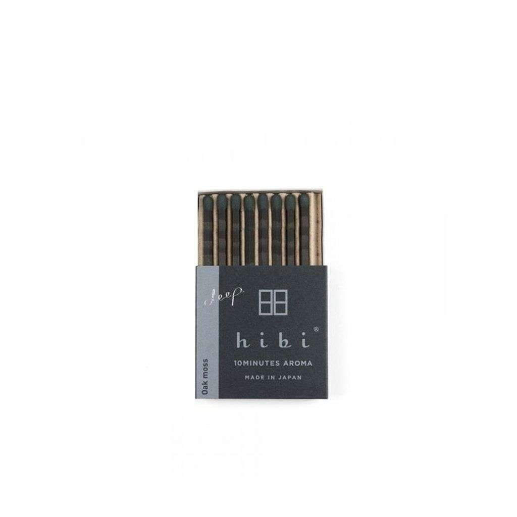 Hibi Incense Matches Oakmoss Box of 8  at Boston General Store