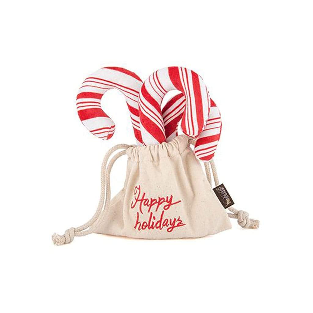Holiday Classic Pet Toy Stocking Stuffers Cheerful Candy Canes   at Boston General Store