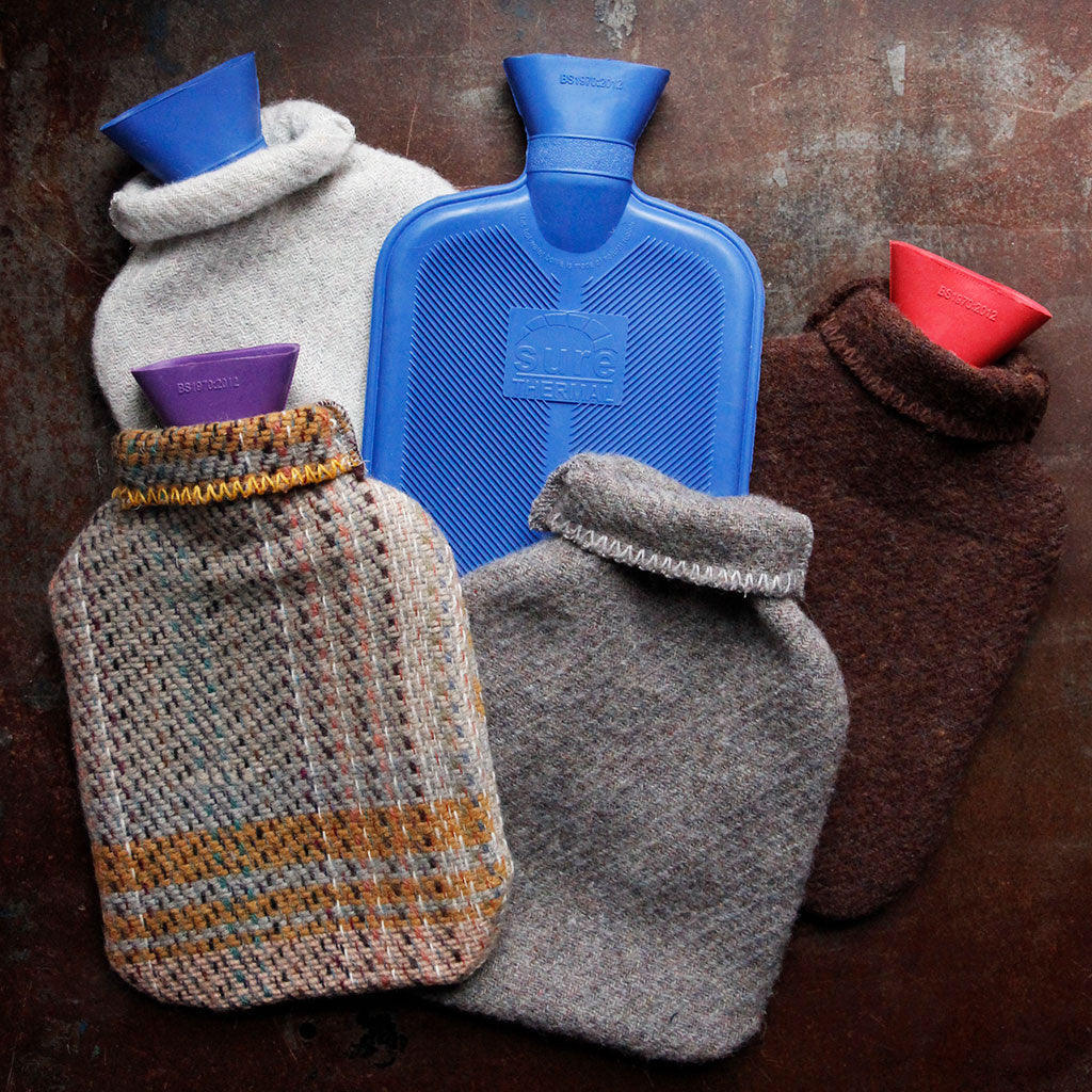 Recycled Wool Diagonal Stripe Hot Water Bottle    at Boston General Store