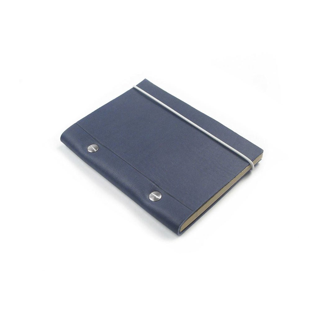 La Compagnie Du Kraft Refillable Leather Journal - A6 Cobalt Blue   at Boston General Store