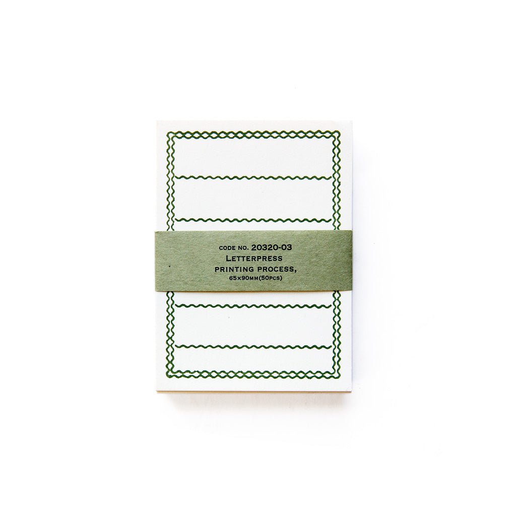 Letterpress Memo Cards Dark Green   at Boston General Store