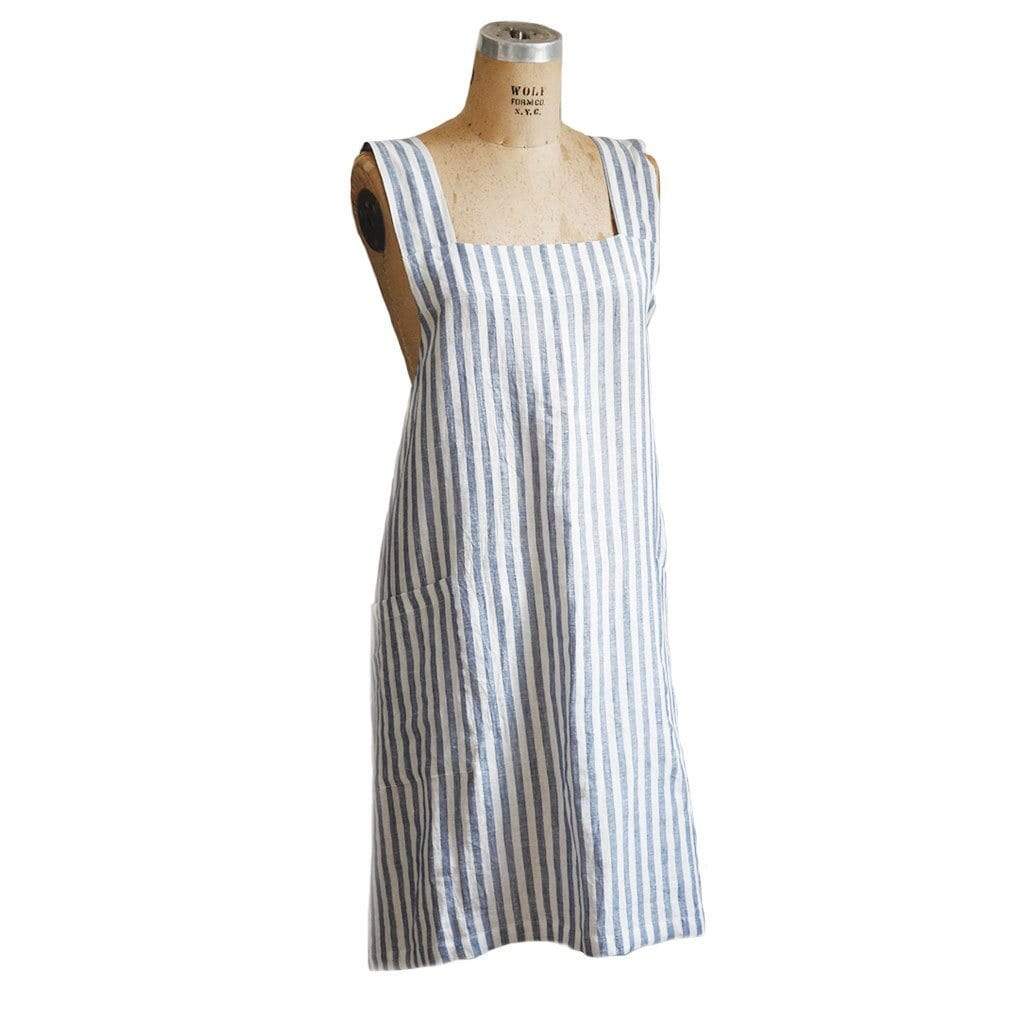 Linen Pinafore Apron S/M Stripe  at Boston General Store