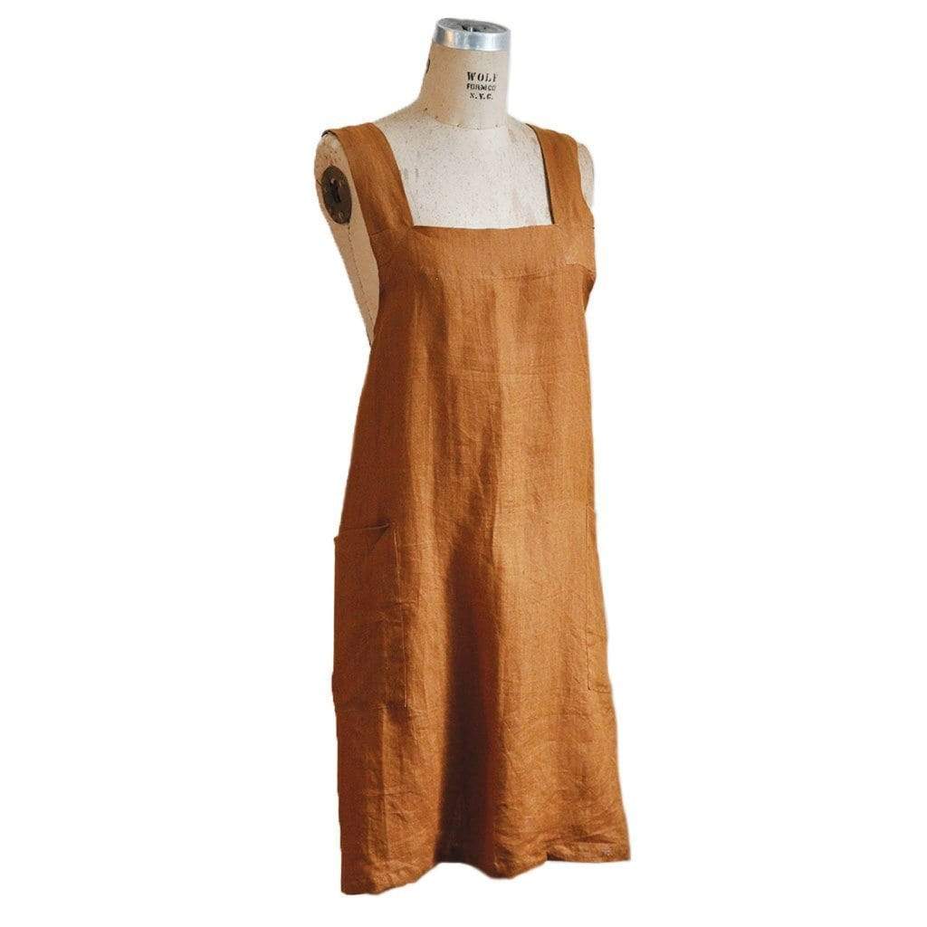 Cross Back Apron Pinafore Apron 20 COLORS Lithuanian Linen