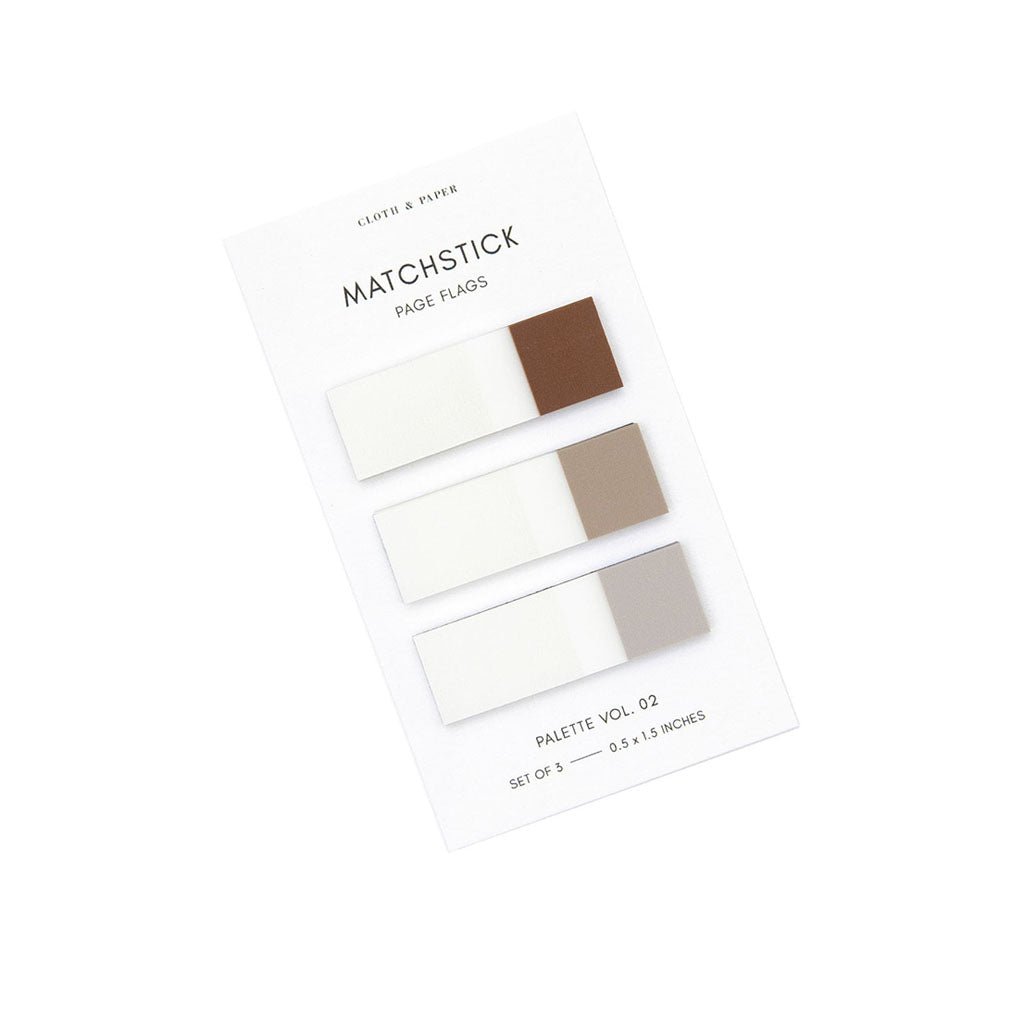 Matchstick Page Flag Set Palette Vol. 02 | Saddle, Moscow + Crepe   at Boston General Store