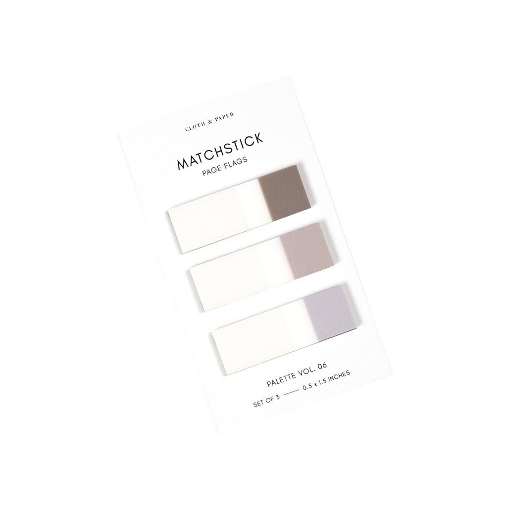 Matchstick Page Flag Set Palette Vol. 06 | Quartz, Beignet + Champagne   at Boston General Store