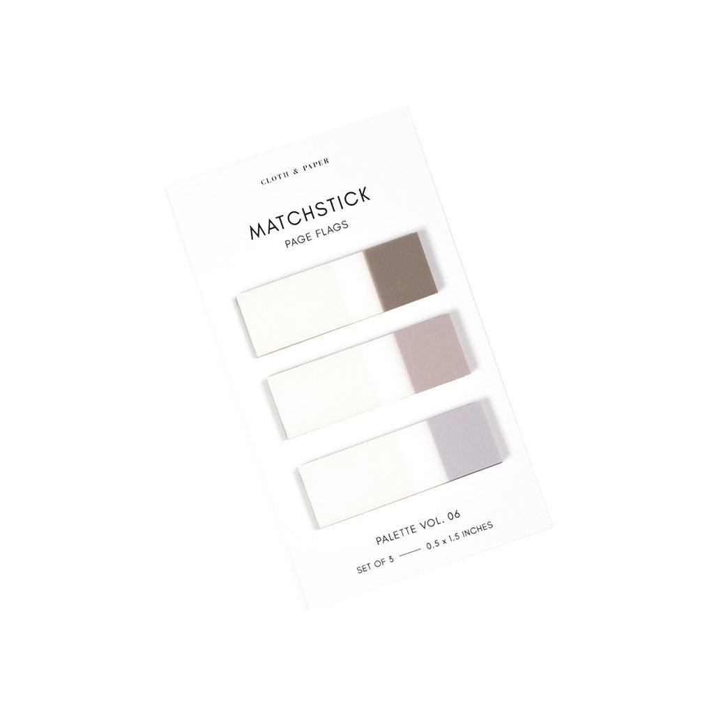 Matchstick Page Flag Set Palette Vol. 02 | Saddle, Moscow + Crepe   at Boston General Store