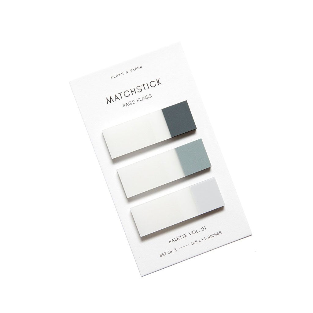 Matchstick Page Flag Set Palette Vol. 01 | Lagoon, Mykonos + Aspen   at Boston General Store