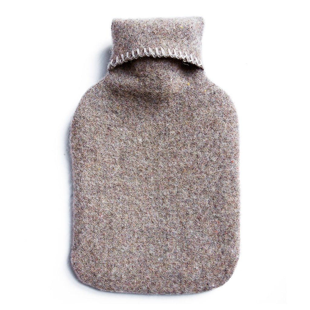 Recycled Wool Diagonal Stripe Hot Water Bottle Almond   at Boston General Store