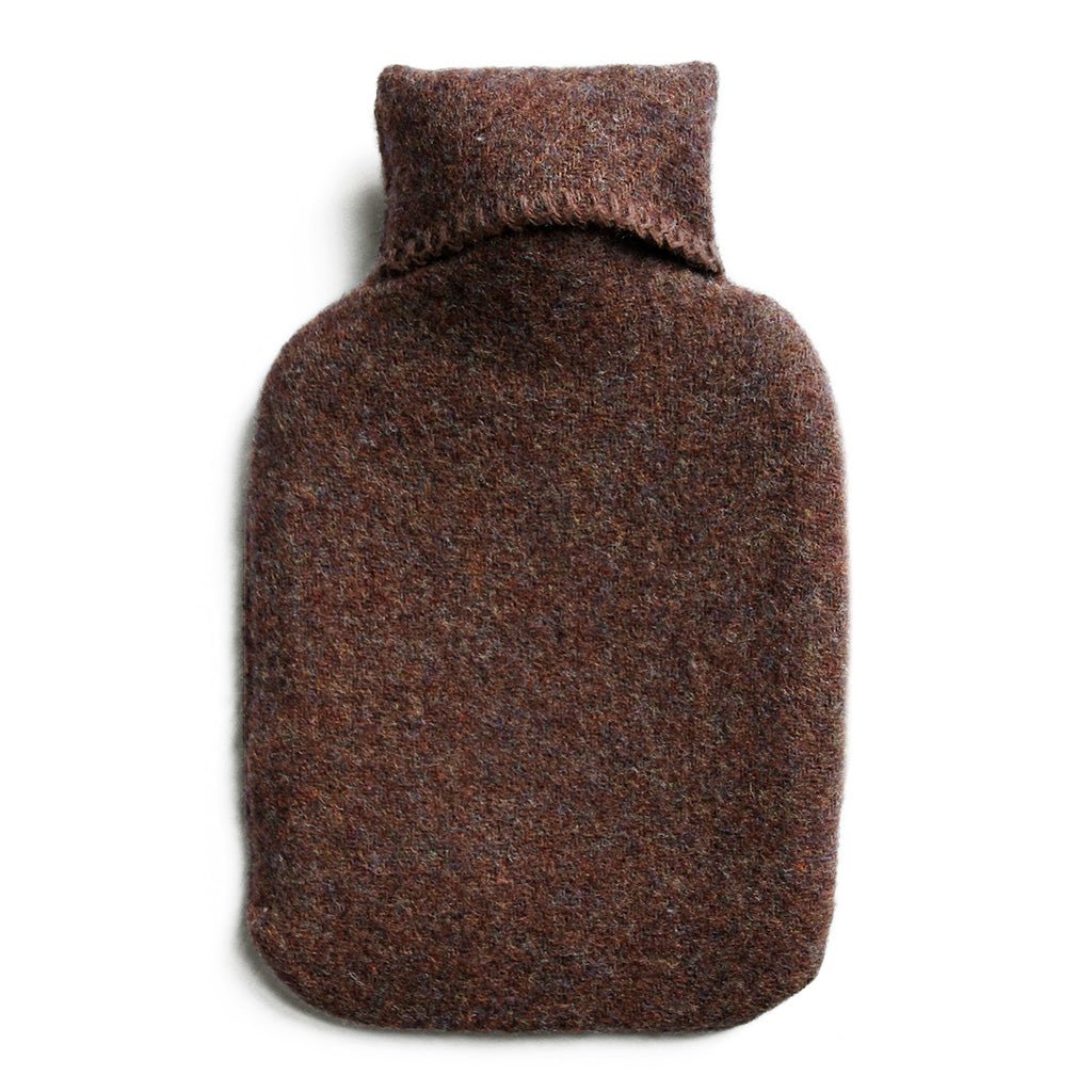 Recycled Wool Diagonal Stripe Hot Water Bottle Coffee   at Boston General Store