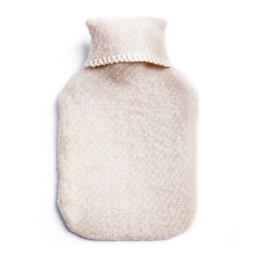 Recycled Wool Diagonal Stripe Hot Water Bottle Latte   at Boston General Store