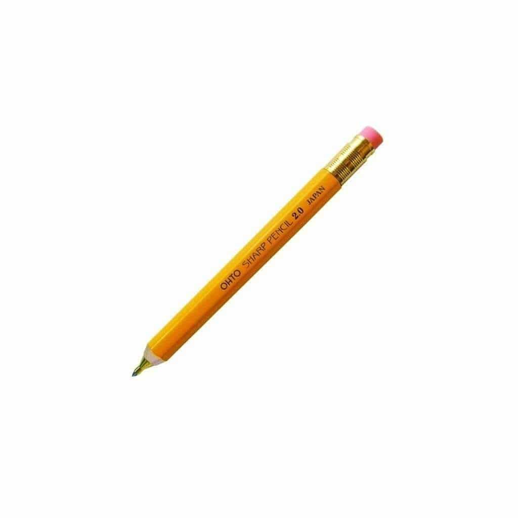 Refillable Mechanical Sharp Pencil 2.0 with Eraser Yellow   at Boston General Store