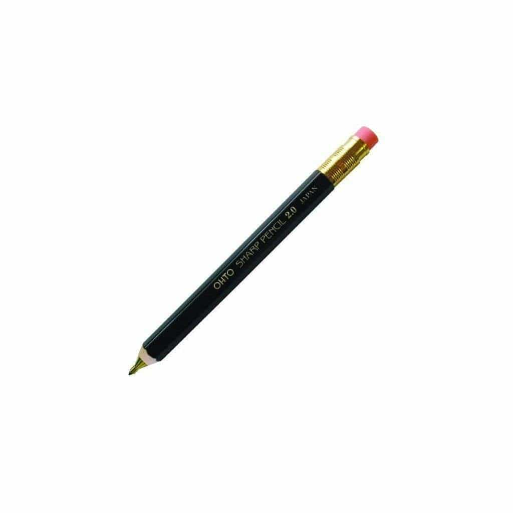Refillable Mechanical Sharp Pencil 2.0 with Eraser Black   at Boston General Store