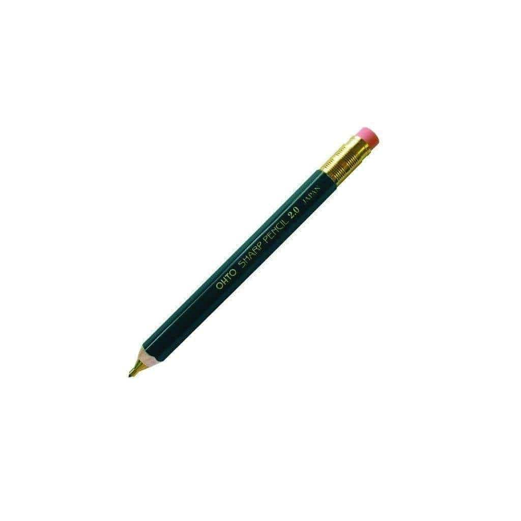 Refillable Mechanical Sharp Pencil 2.0 with Eraser Green   at Boston General Store