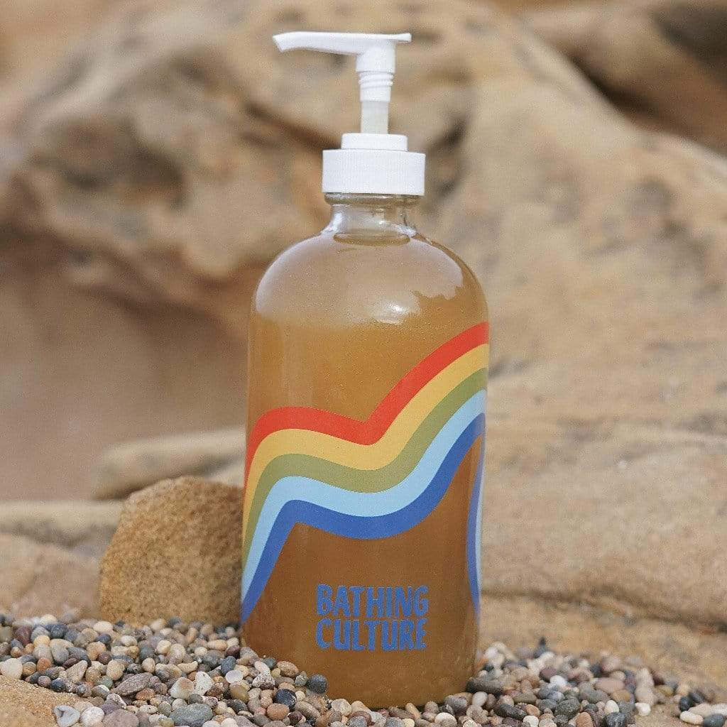 Refillable Rainbow Glass Mind and Body Wash    at Boston General Store