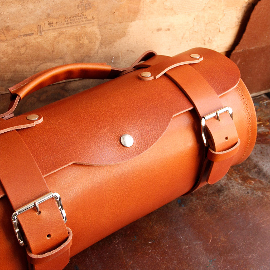 Round Leather Tool Bag