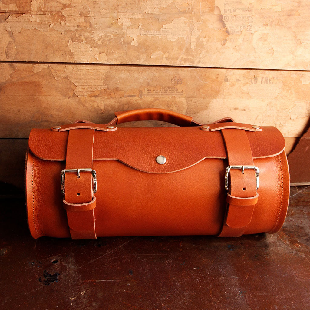 Round Leather Tool Bag