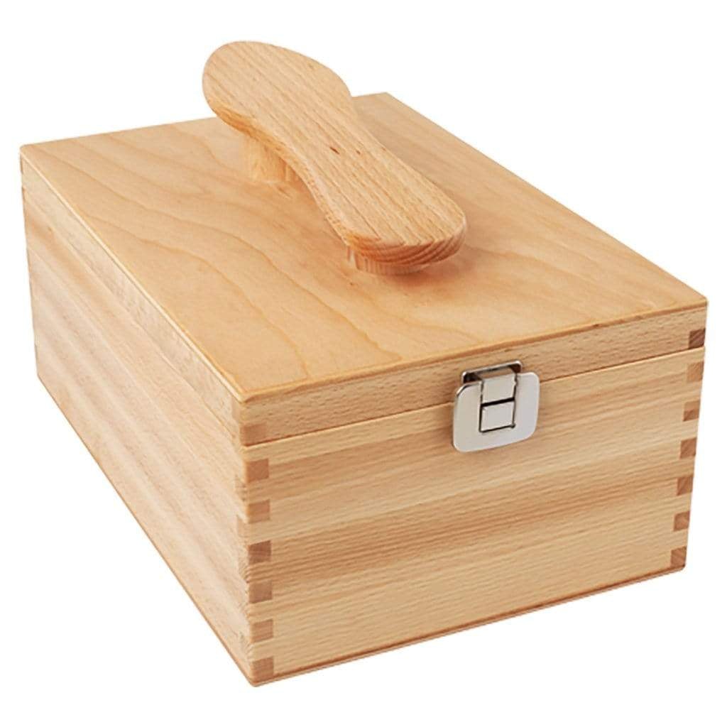 Redecker Oiled Beechwood Shoe Cleaning Box with Folding Lid, 13-1/4 x 9 x 5-3/4-inches