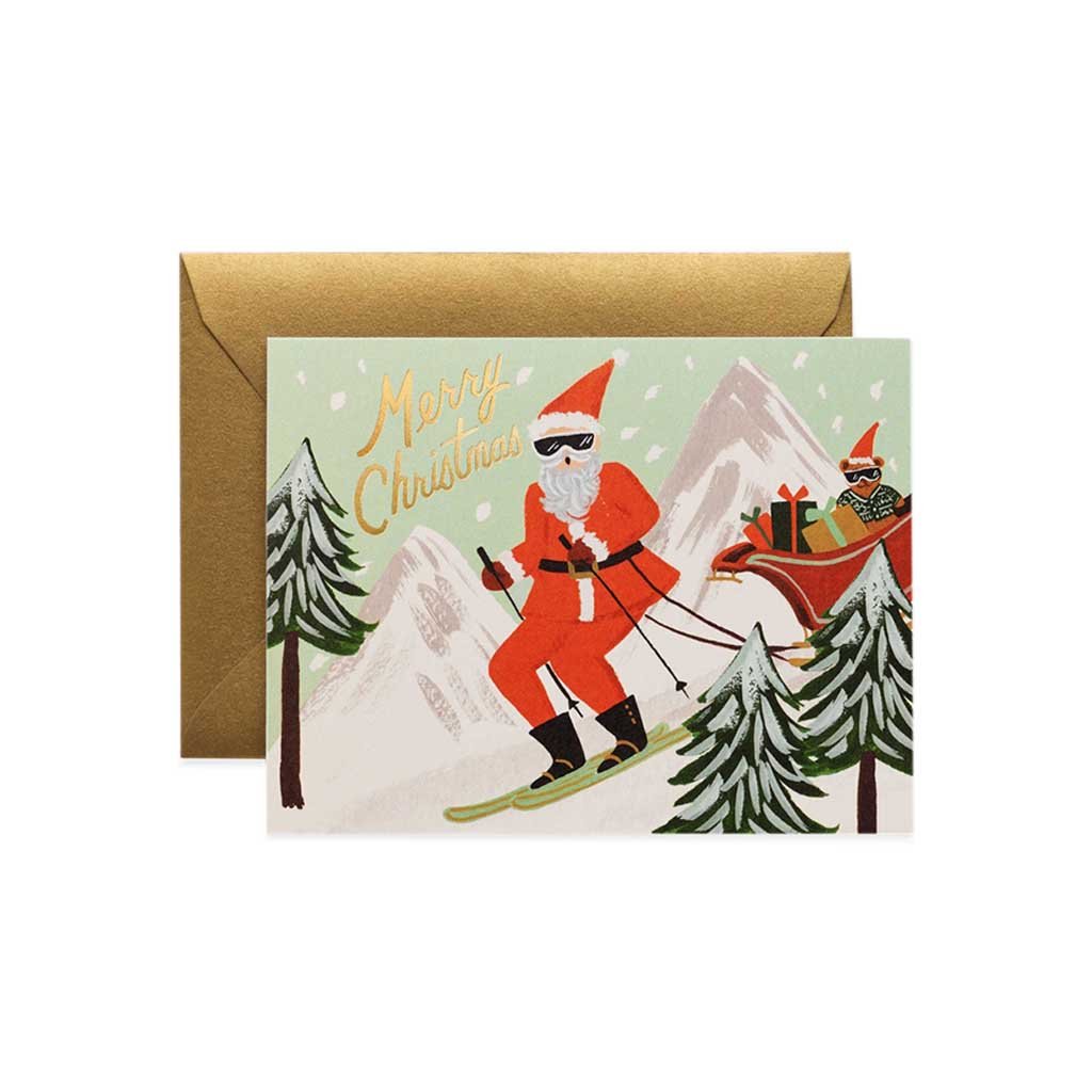 Skiing Santa Card    at Boston General Store