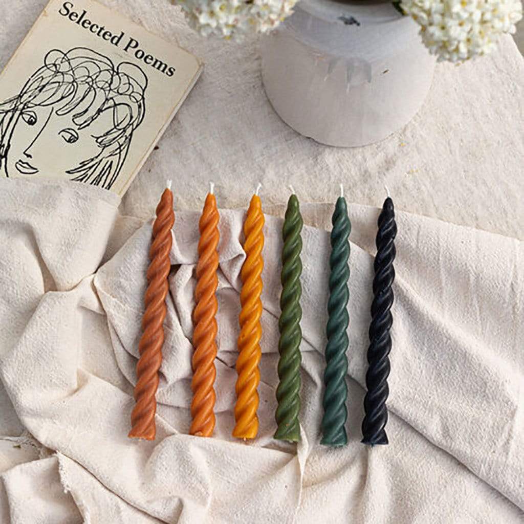 Sunrise Beeswax Spiral Candles    at Boston General Store
