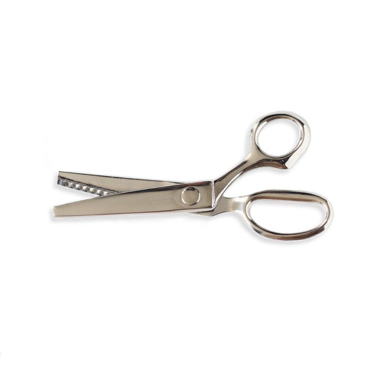 Pinking shears cut a zig-zag edge to help prevent fraying on ribbon or  fabrics. These pinking shears are made from tough, tempered steel that can  ...