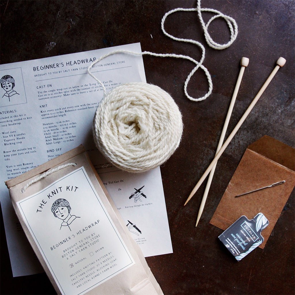 The Knit Kit- Beginner&#39;s Headwrap    at Boston General Store