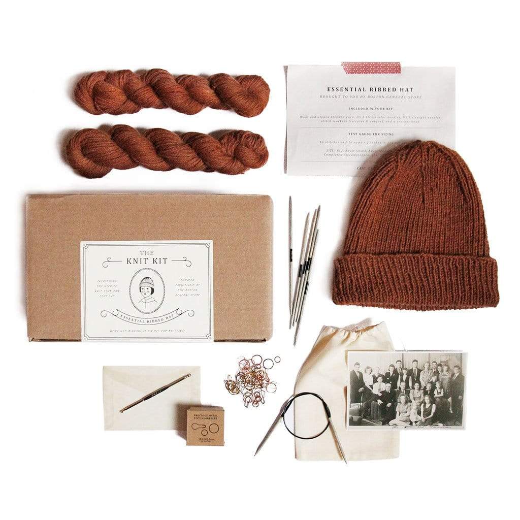 The Knit Kit - Essential Ribbed Hat    at Boston General Store