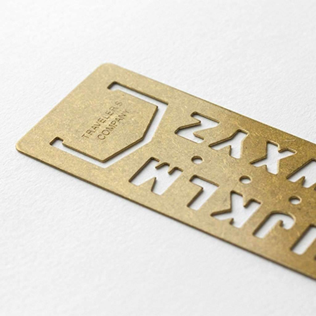 Traveler&#39;s Brass Template Bookmark - Alphabet    at Boston General Store