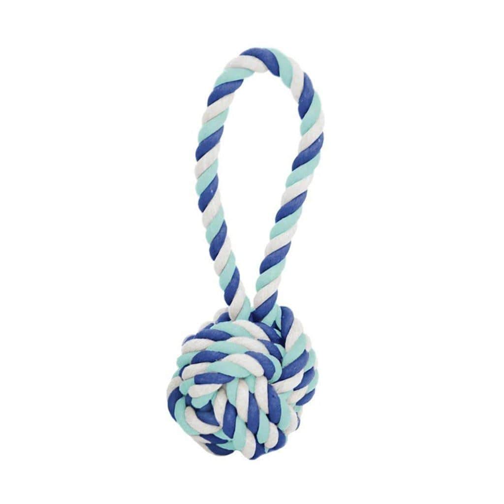 Tug and Toss Dog Rope Toy Multi Aqua   at Boston General Store