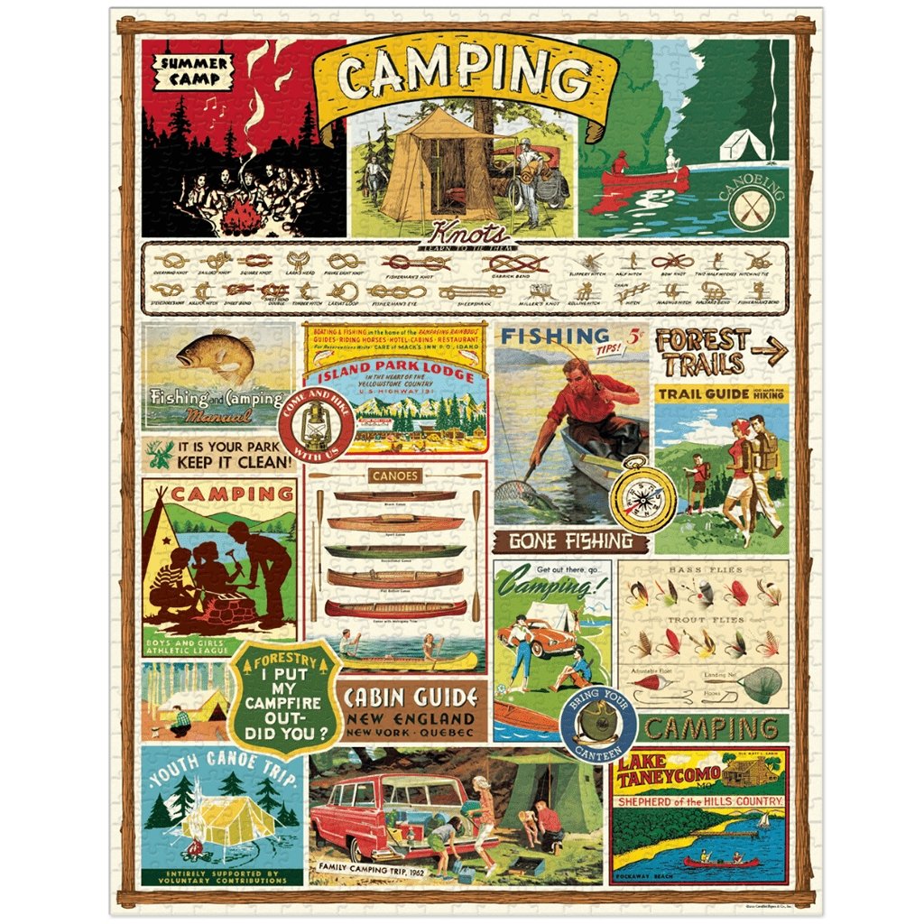 Cavallini Vintage 1000 Piece Puzzle Camping