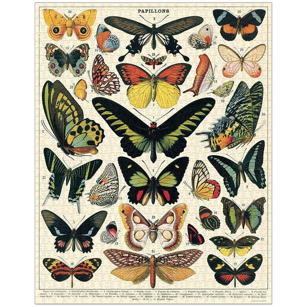 Vintage Themed Puzzles Butterflies   at Boston General Store