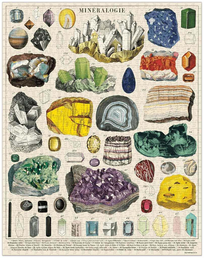 Vintage Themed Puzzles Mineralogy   at Boston General Store