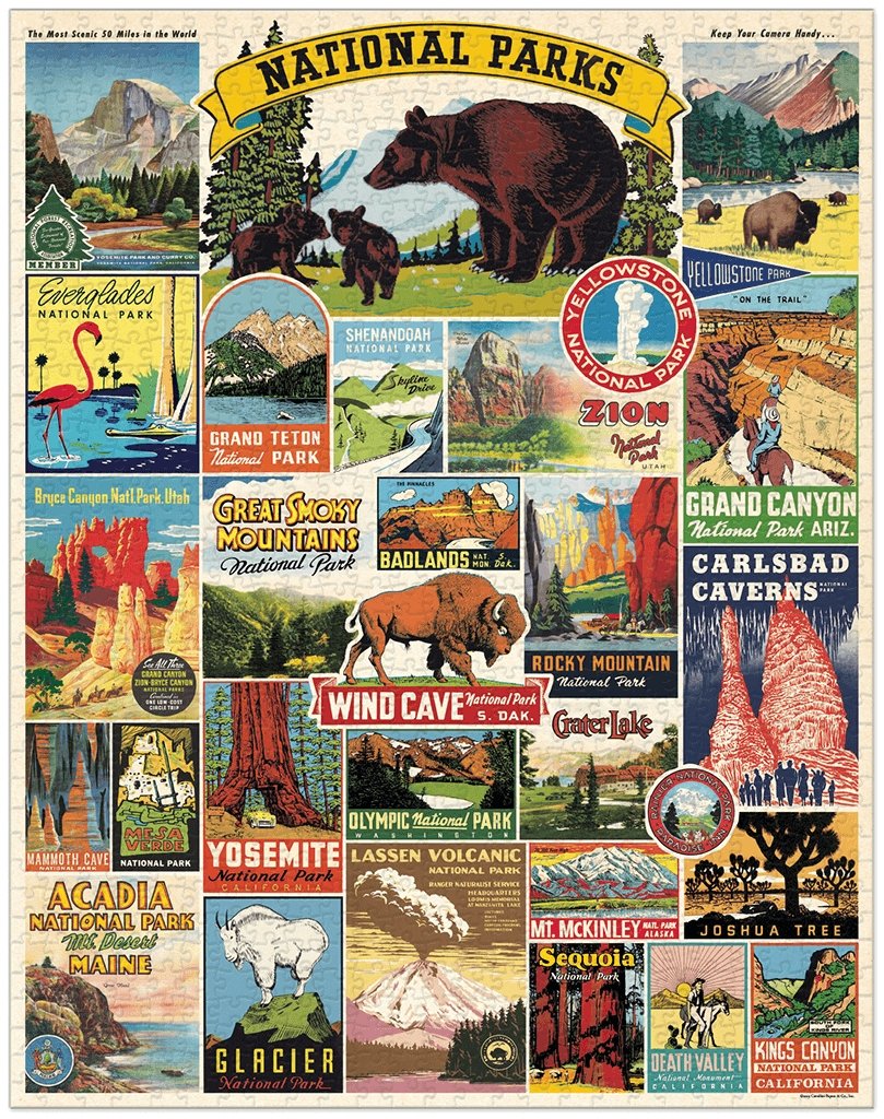 Vintage Themed Puzzles National Parks   at Boston General Store