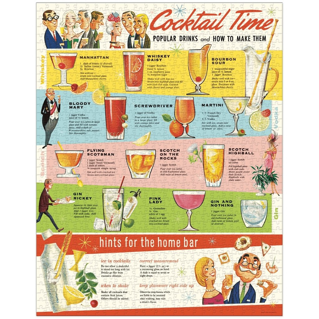 Vintage Themed Puzzles Cocktails   at Boston General Store