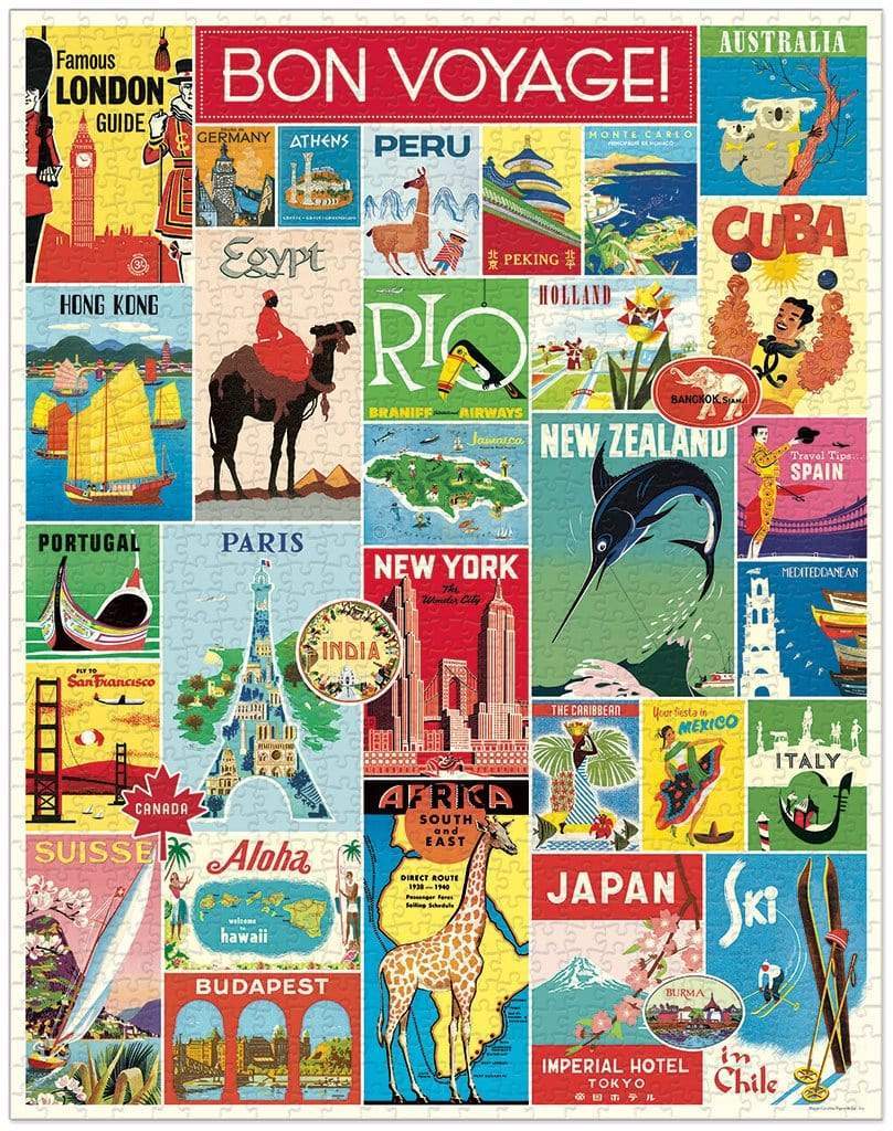 Vintage Themed Puzzles Vintage Travel   at Boston General Store