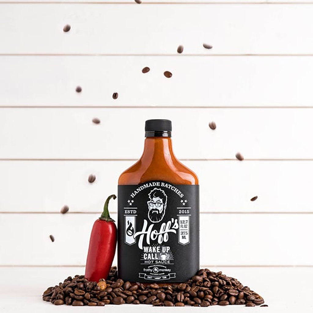 Wake Up Call Sweet &amp; Spicy Hot Sauce with Coffee    at Boston General Store