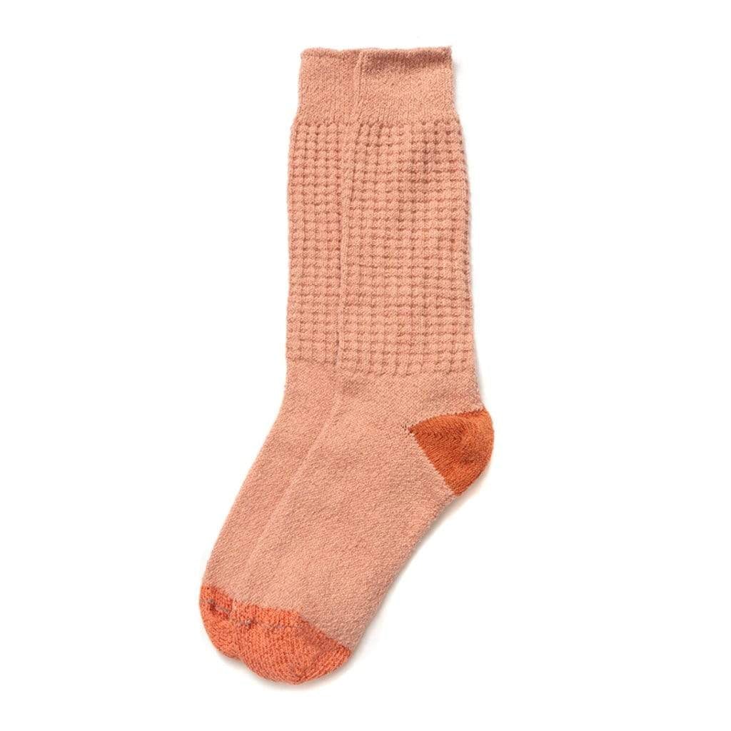 Women&#39;s Cotton Waffle Knit Socks Persimmon   at Boston General Store