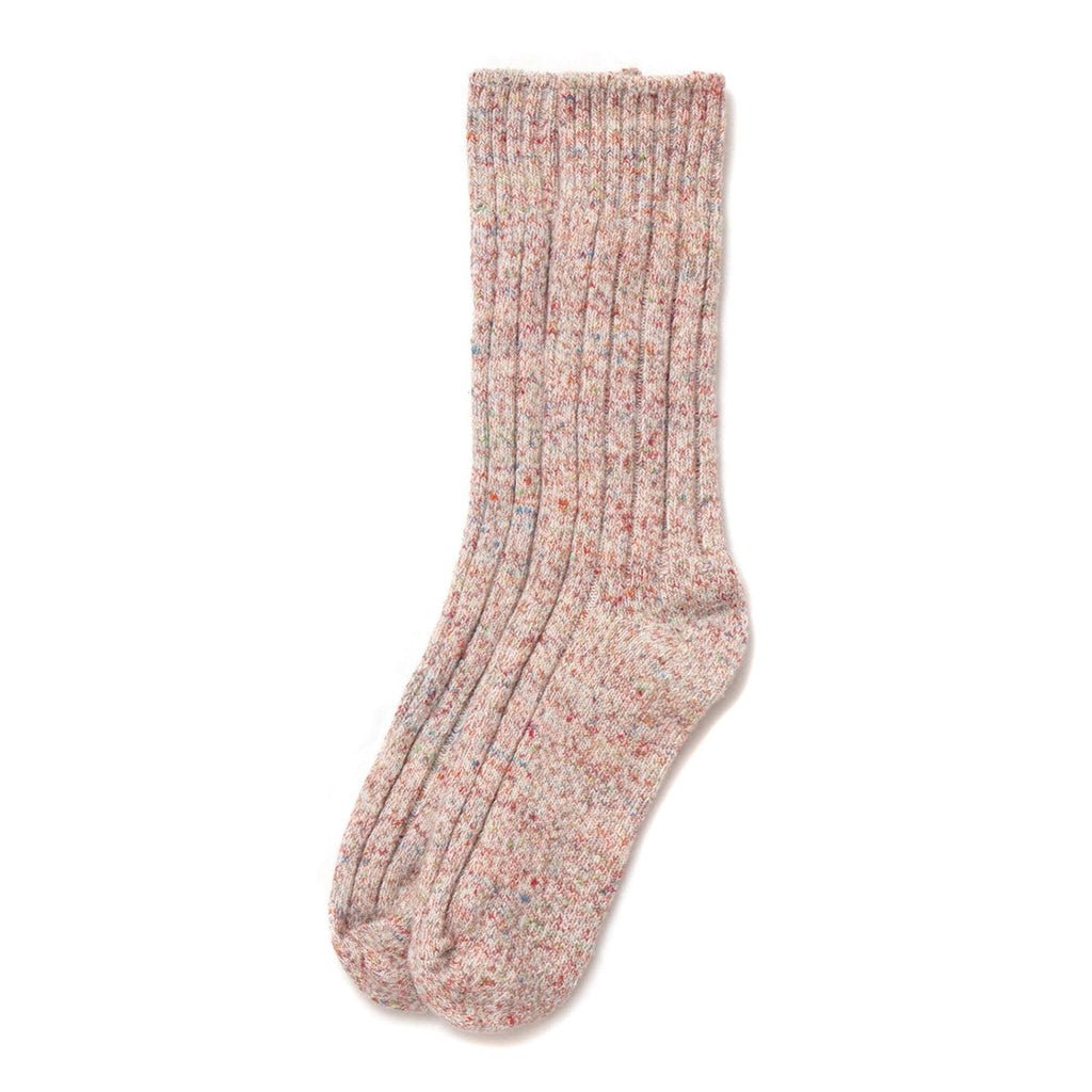Women's Wool Flecked Boot Socks Burgundy   at Boston General Store