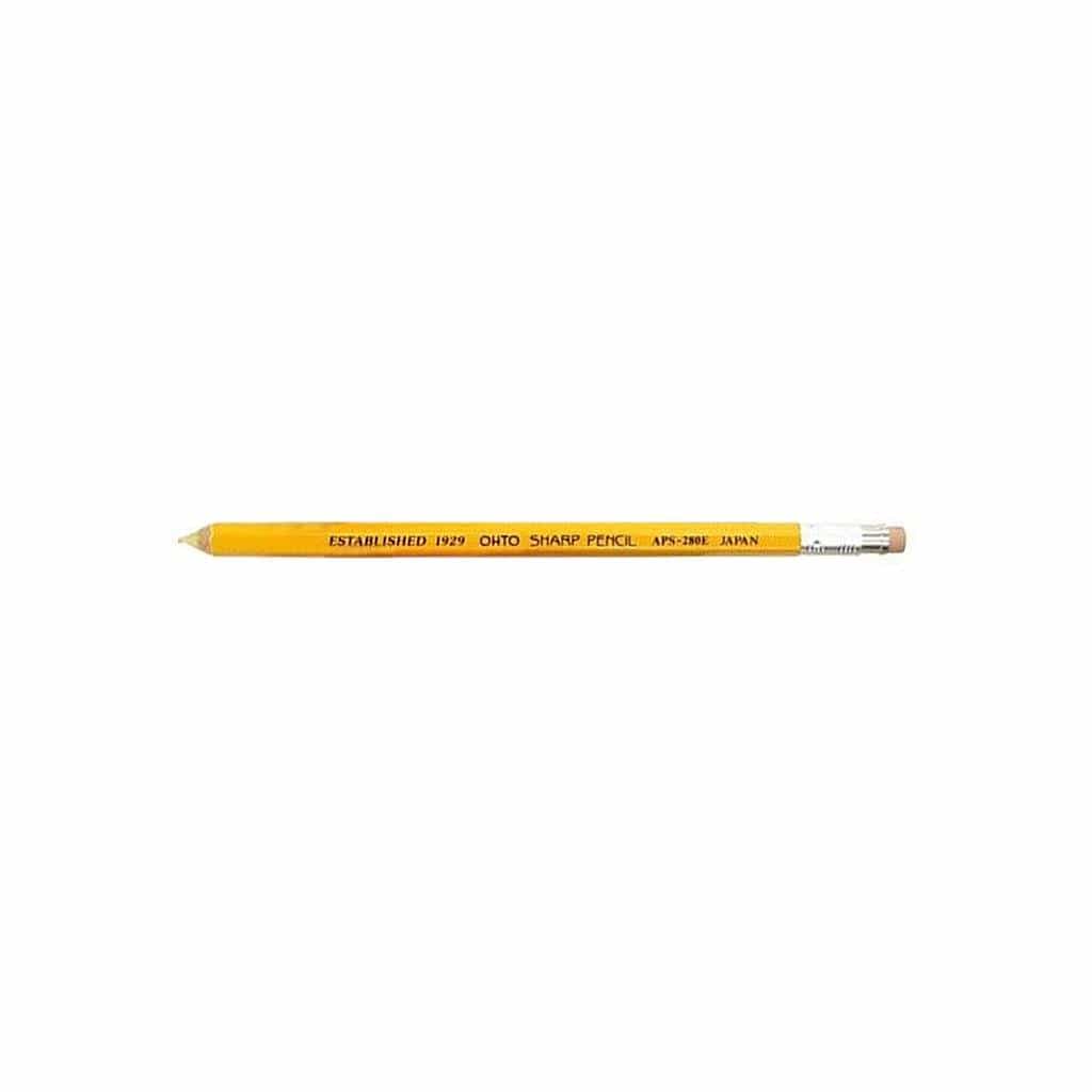Wooden Mechanical Pencil with Eraser 0.5 MM Yellow   at Boston General Store